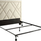 Vienne Full-size Nailhead Patterned Upholstered Headboard in Powder