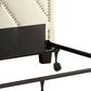 Vienne Full-size Nailhead Patterned Upholstered Headboard in Powder