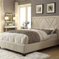 Vienne Full-size Nailhead Patterned Platform Storage Bed in Powder