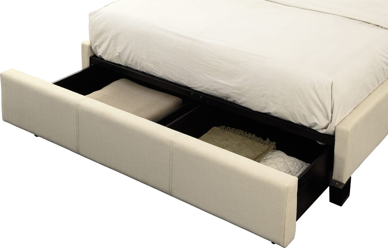 Vienne Full-size Nailhead Patterned Platform Storage Bed in Powder