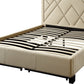 Vienne Full-size Nailhead Patterned Platform Storage Bed in Powder