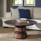 Virton Solid Wood Round Coffee Table in Smoked Brown