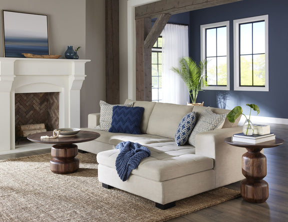 Virton Solid Wood Round Coffee Table in Smoked Brown