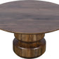 Virton Solid Wood Round Coffee Table in Smoked Brown