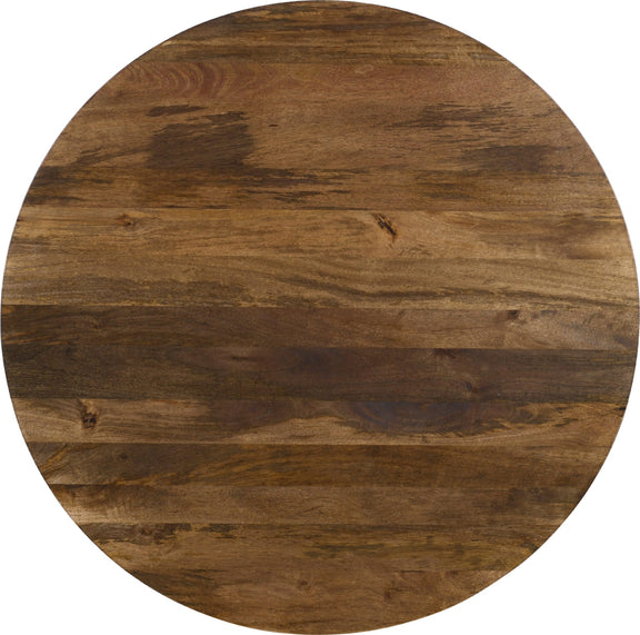 Virton Solid Wood Round Coffee Table in Smoked Brown