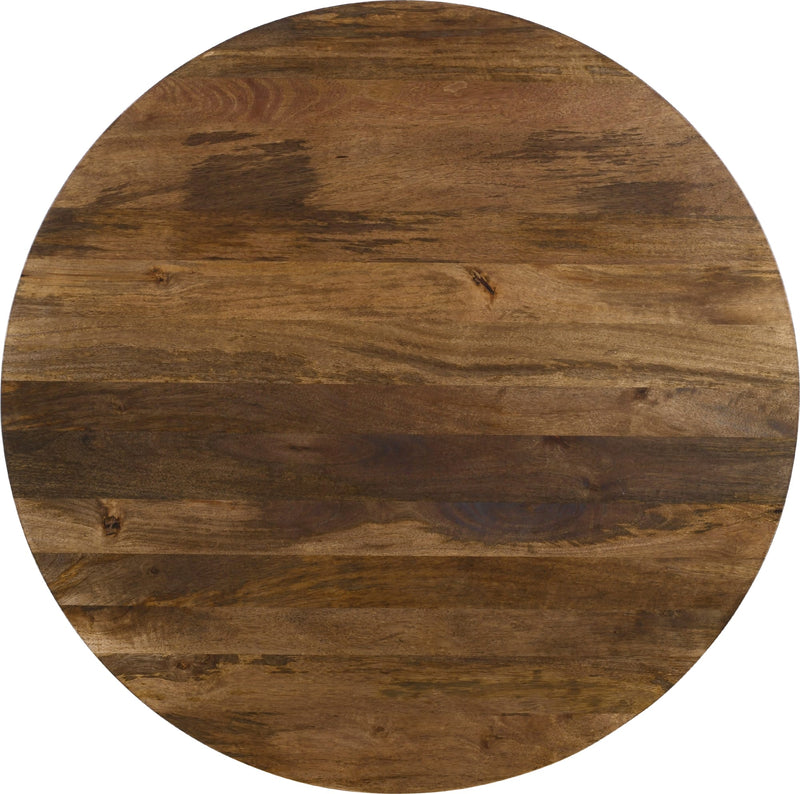 Virton Solid Wood Round Coffee Table in Smoked Brown