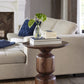 Virton Solid Wood Round End Table in Smoked Brown
