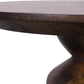 Virton Solid Wood Round End Table in Smoked Brown