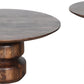 Virton Solid Wood Round End Table in Smoked Brown
