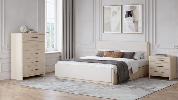 Wallen Uph EK Bed - White Sand