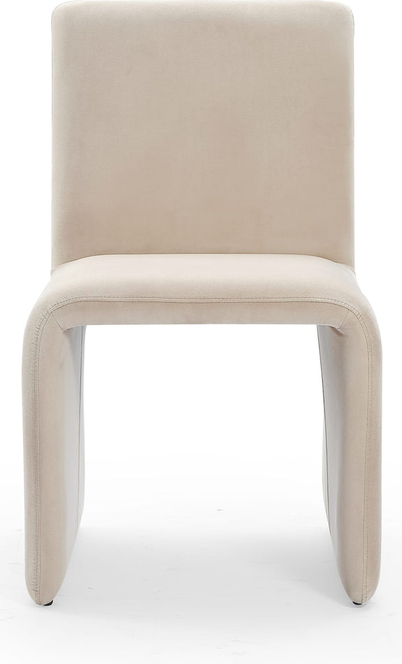 Winston Fully Upholstered Side chair in Sand Velvet