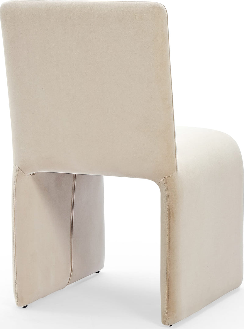 Winston Fully Upholstered Side chair in Sand Velvet