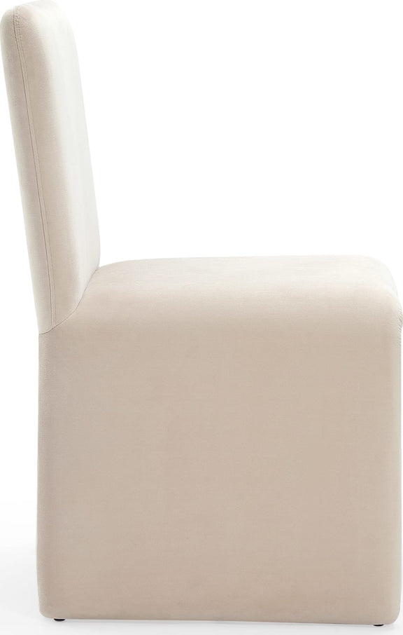 Winston Fully Upholstered Side chair in Sand Velvet