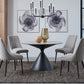 Winston Stone Top Metal Base Round Dining Table in Grigio