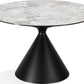 Winston Stone Top Metal Base Round Dining Table in Grigio