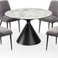 Winston Stone Top Metal Base Round Dining Table in Grigio