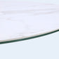 Winston Stone Top Metal Base Round Dining Table in Oat Milk and Champagne
