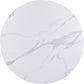 Winston Stone Top Metal Base Round Dining Table in Oat Milk and Champagne