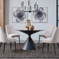 Winston Upholstered Metal Leg Dining Chair in Ash Grey and Black