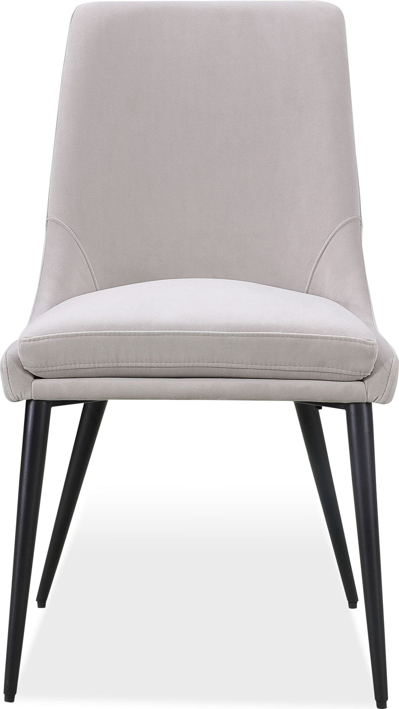 Winston Upholstered Metal Leg Dining Chair in Ash Grey and Black