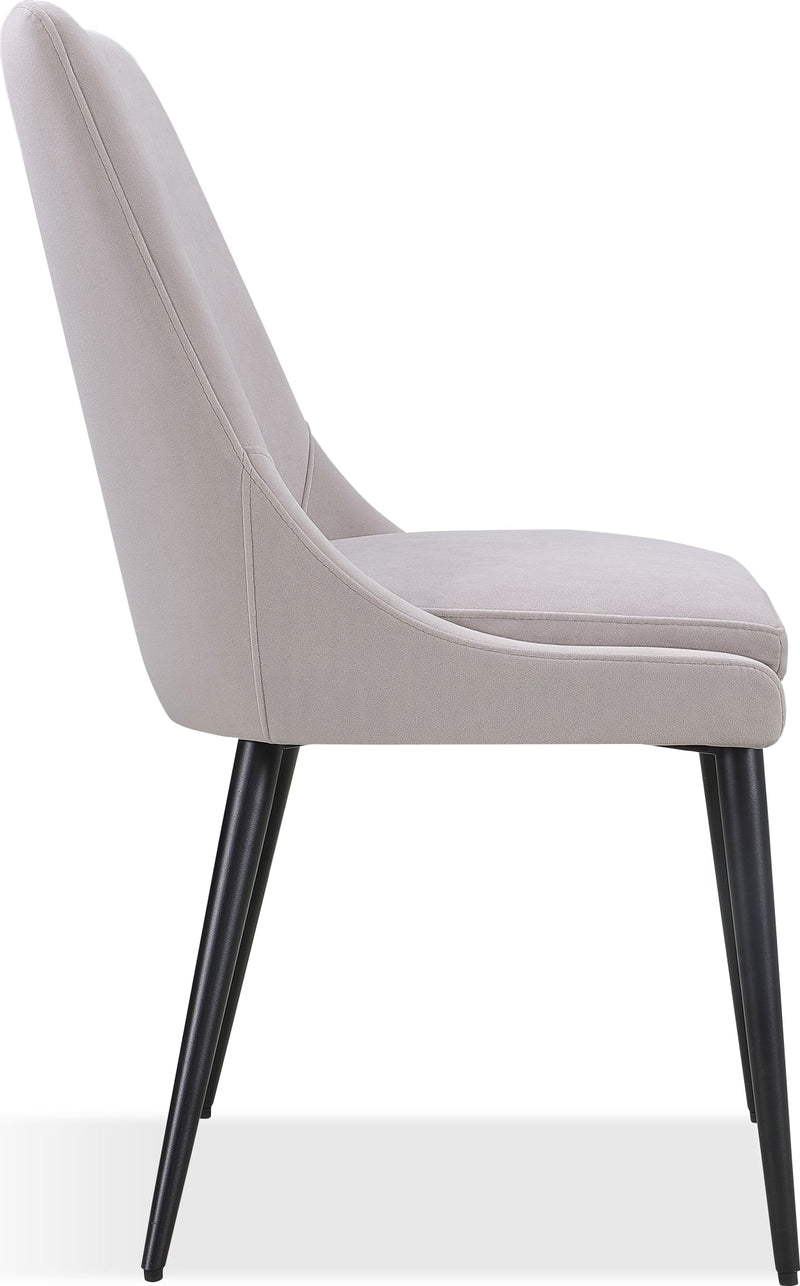 Winston Upholstered Metal Leg Dining Chair in Ash Grey and Black