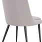 Winston Upholstered Metal Leg Dining Chair in Ash Grey and Black