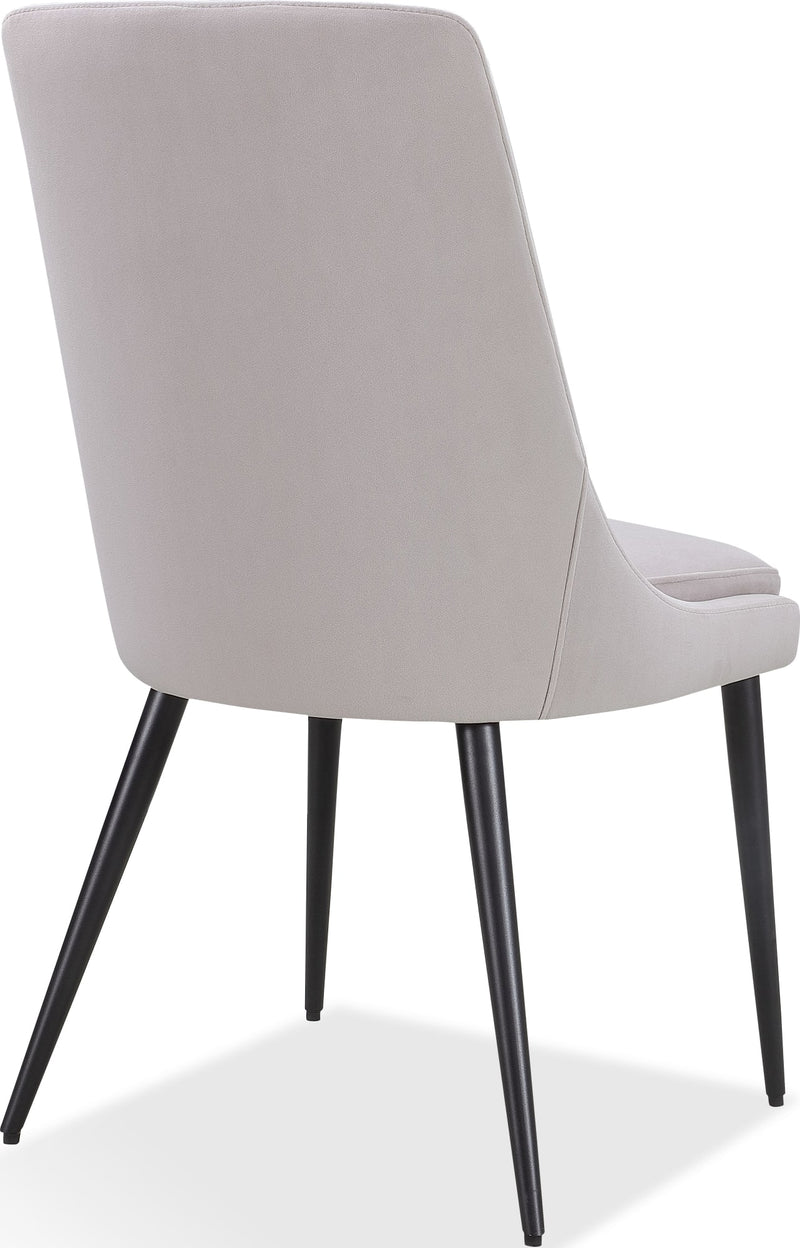 Winston Upholstered Metal Leg Dining Chair in Ash Grey and Black