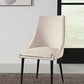 Winston Upholstered Metal Leg Dining Chair in Cream and Black