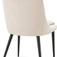 Winston Upholstered Metal Leg Dining Chair in Cream and Black