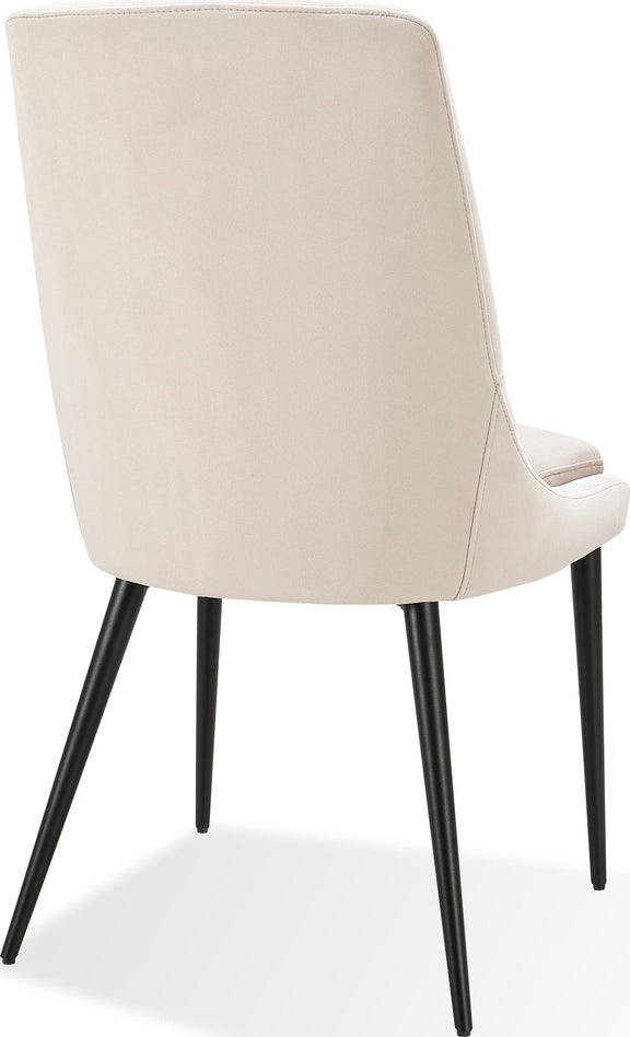 Winston Upholstered Metal Leg Dining Chair in Cream and Black