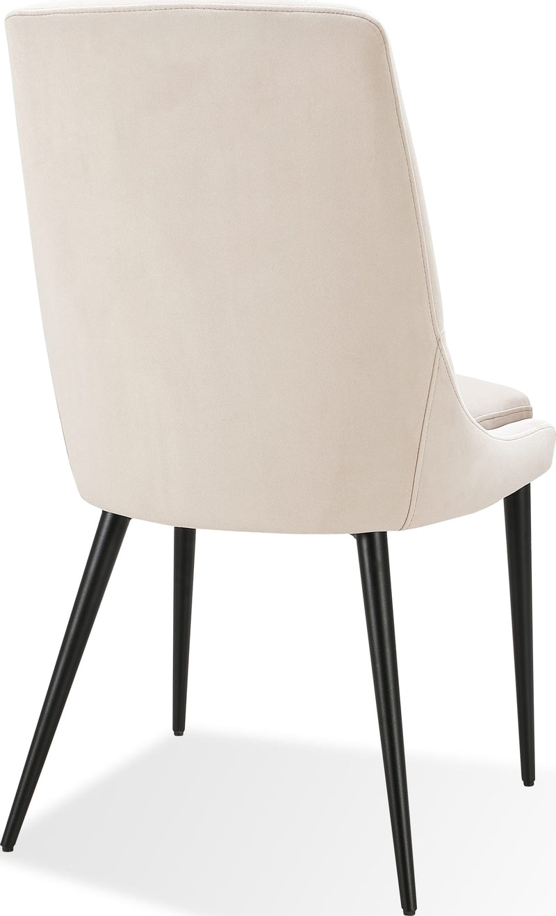 Winston Upholstered Metal Leg Dining Chair in Cream and Black