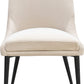 Winston Upholstered Metal Leg Dining Chair in Cream and Black