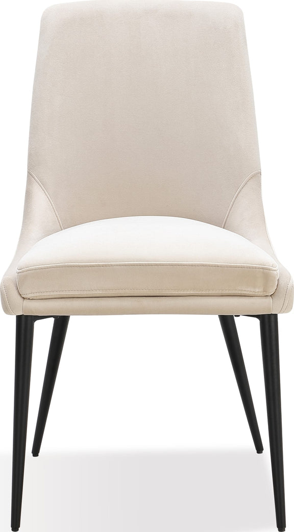 Winston Upholstered Metal Leg Dining Chair in Cream and Black