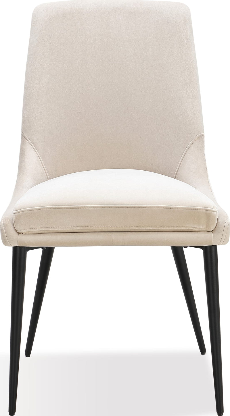Winston Upholstered Metal Leg Dining Chair in Cream and Black