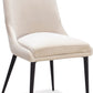 Winston Upholstered Metal Leg Dining Chair in Cream and Black