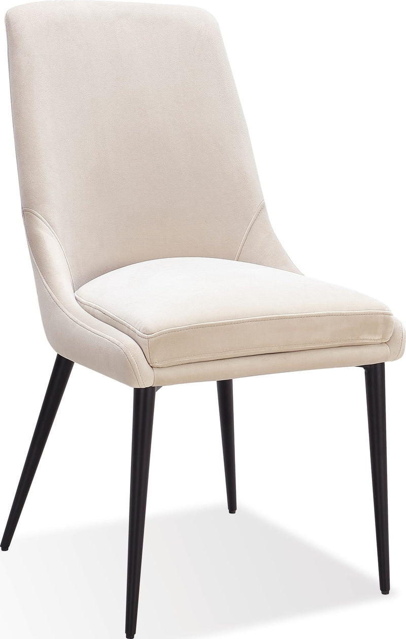 Winston Upholstered Metal Leg Dining Chair in Cream and Black