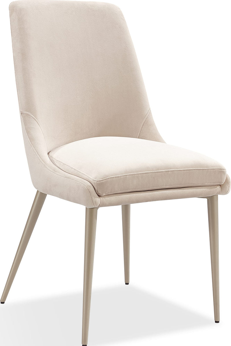 Winston Upholstered Metal Leg Dining Chair in Cream and Champagne