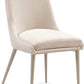 Winston Upholstered Metal Leg Dining Chair in Cream and Champagne