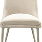 Winston Upholstered Metal Leg Dining Chair in Cream and Champagne