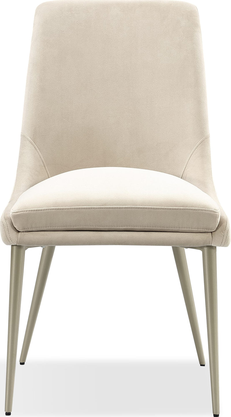 Winston Upholstered Metal Leg Dining Chair in Cream and Champagne