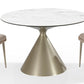 Winston Upholstered Metal Leg Dining Chair in Cream and Champagne