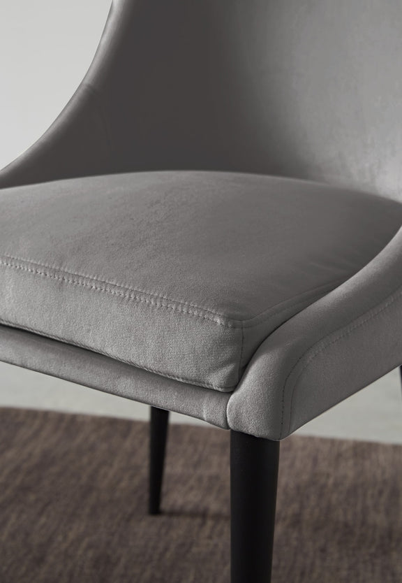Winston Upholstered Metal Leg Dining Chair in Goose and Black