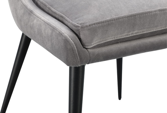 Winston Upholstered Metal Leg Dining Chair in Goose and Black