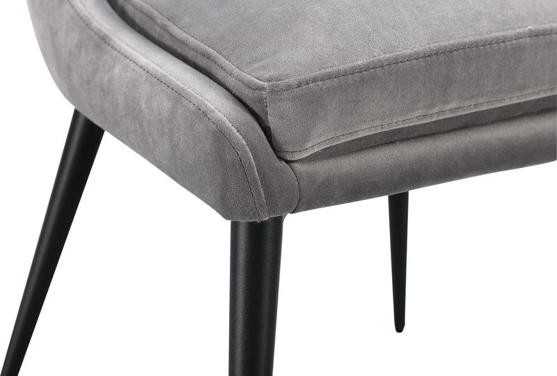 Winston Upholstered Metal Leg Dining Chair in Goose and Black