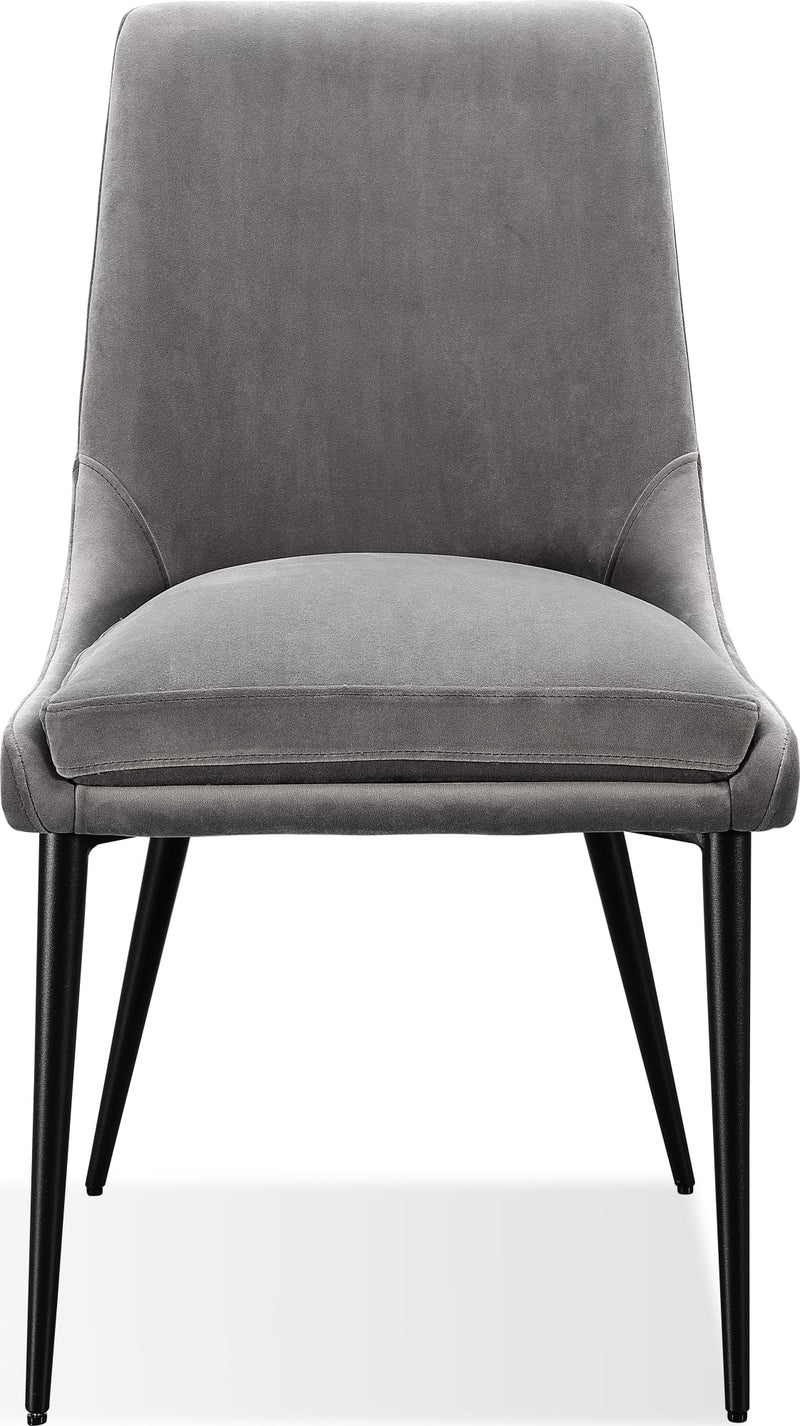 Winston Upholstered Metal Leg Dining Chair in Goose and Black