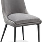 Winston Upholstered Metal Leg Dining Chair in Goose and Black