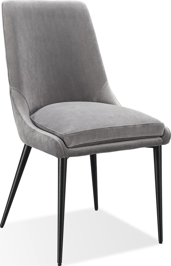 Winston Upholstered Metal Leg Dining Chair in Goose and Black