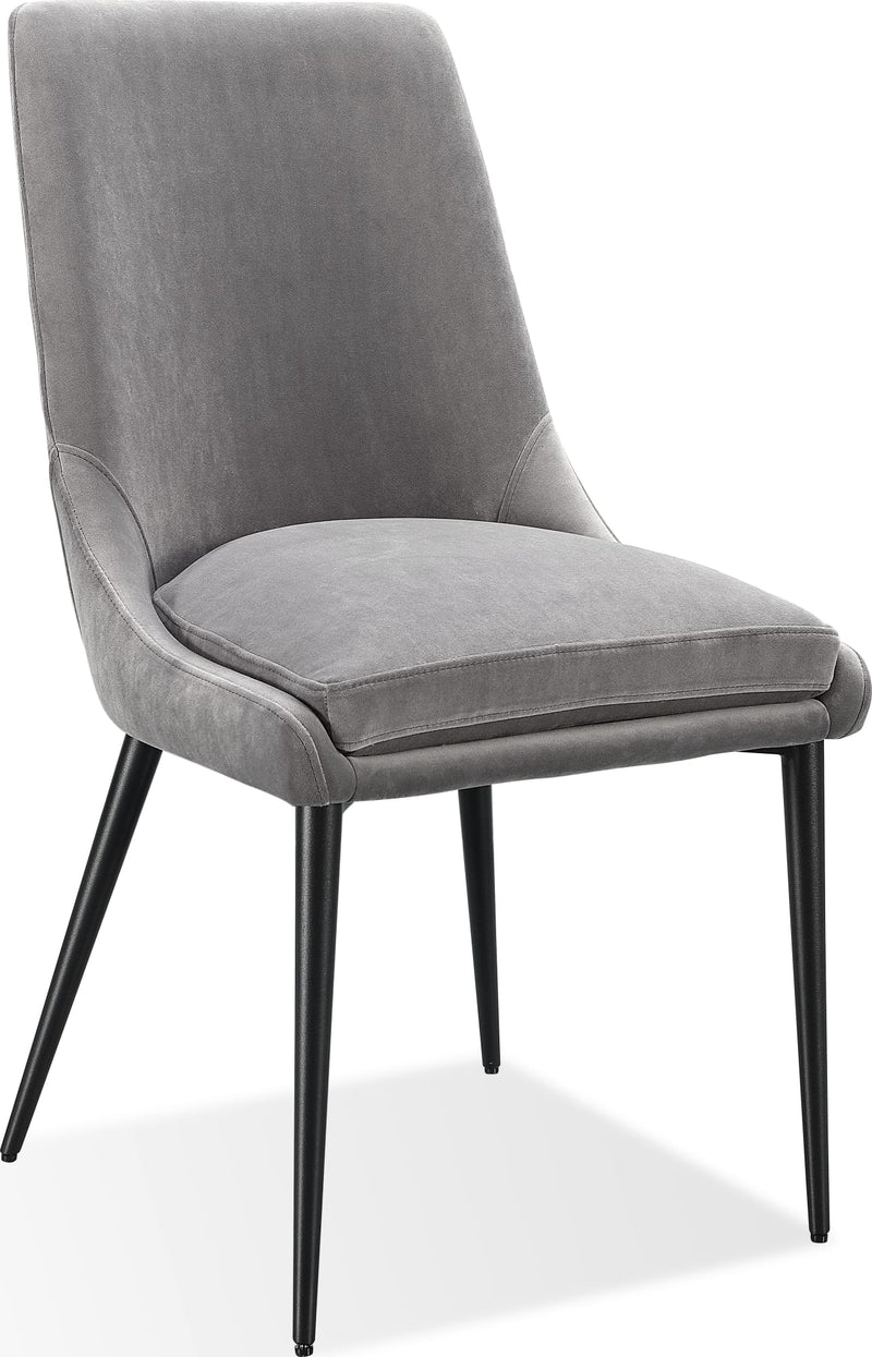 Winston Upholstered Metal Leg Dining Chair in Goose and Black