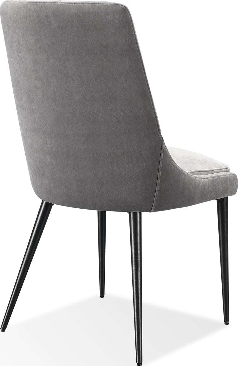 Winston Upholstered Metal Leg Dining Chair in Goose and Black