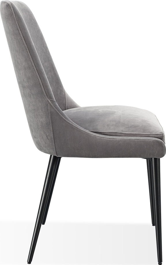 Winston Upholstered Metal Leg Dining Chair in Goose and Black